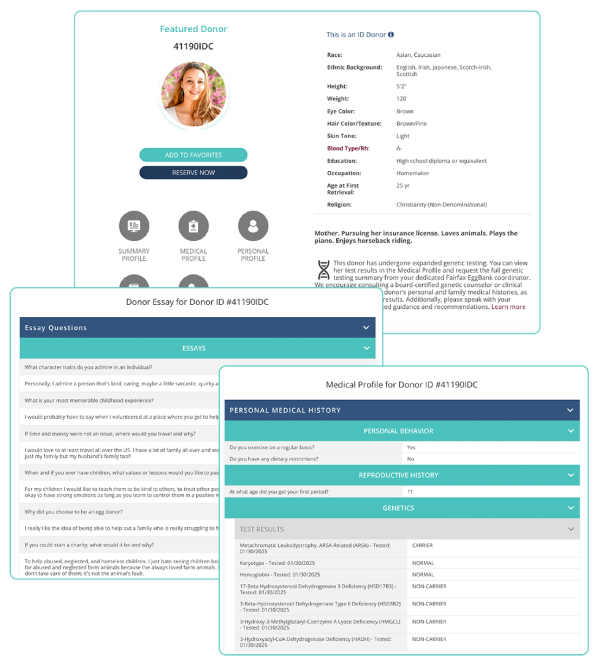 Comprehensive donor profile examples
