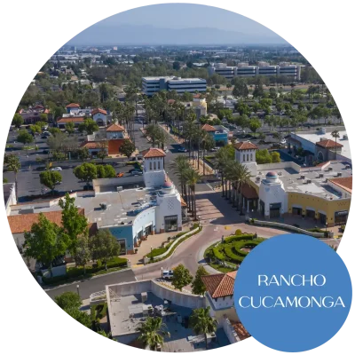 Aerial view of Rancho Cucamonga in California during the daytime. Donate your eggs in Rancho Cucamonga!